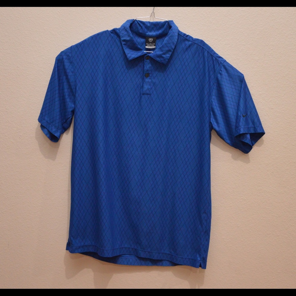 Nike Golf Dri Fit UV Men’s Medium Blue Polo